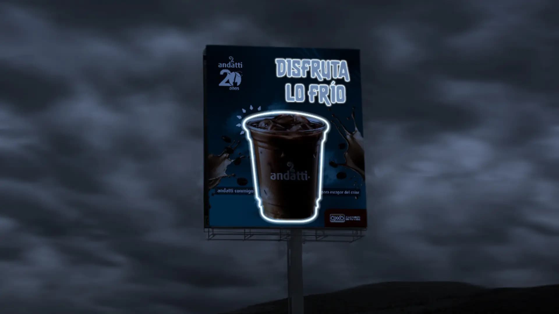 Publicidad con luces led naranti